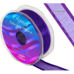 Purple Satin Edge Organza Ribbon 25mm X 25m