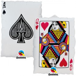 Queen Of Hearts/ace Of Spades 30" Shape Group B Pkt Yte