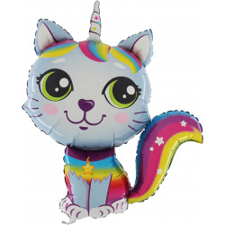 Rainbow Cat Blue Grabo Shape Flat