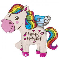 Rainbow Pony Birthday 45" Shape G Pkt