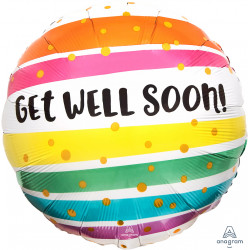 Rainbow Striped Get Well Soon Standard S40 Pkt