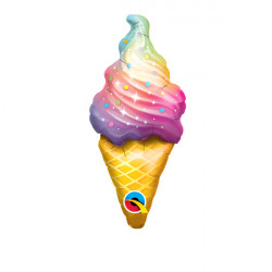 Rainbow Swirl Ice Cream 14" Mini Shape Flat Jw