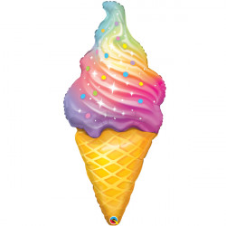 Rainbow Swirl Ice Cream 45" Shape Group B Pkt Yte