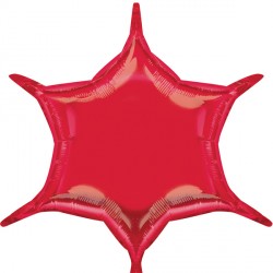 Red 6 Point Star D32 Flat (3ct)