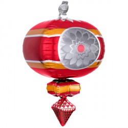 Retro Ornament Red & Gold Ultra Shape P40 Pkt (13" X 23")