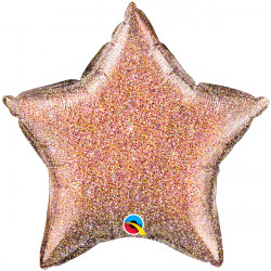 Rose Gold Glittergraphic Star 20" Flat Q Gv