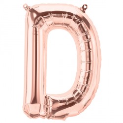 Rose Gold Letter D Shape 16" Pkt