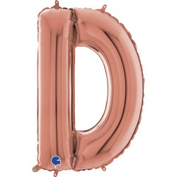 Rose Gold Letter D Shape 26" Pkt