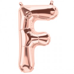 Rose Gold Letter F Shape 16" Pkt