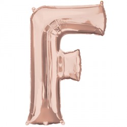 Rose Gold Letter F Shape P50 Pkt (21" X 32")