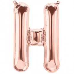 Rose Gold Letter H Shape 16" Pkt