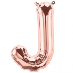 Rose Gold Letter J Shape 16" Pkt