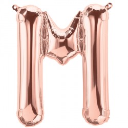 Rose Gold Letter M Shape 16" Pkt