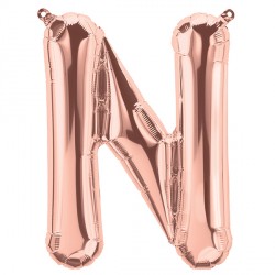 Rose Gold Letter N Shape 16" Pkt