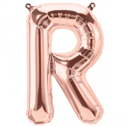 Rose Gold Letter R Shape 16" Pkt