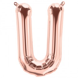 Rose Gold Letter U Shape 16" Pkt