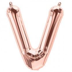 Rose Gold Letter V Shape 16" Pkt