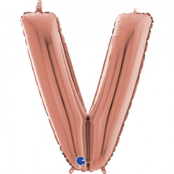 Rose Gold Letter V Shape 26" Pkt