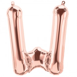 Rose Gold Letter W Shape 16" Pkt