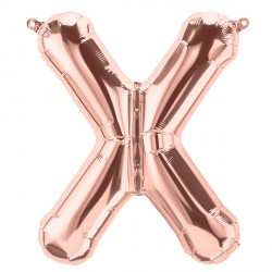 Rose Gold Letter X Shape 16" Pkt