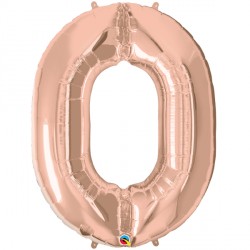 Rose Gold Number 0 Shape Group D 39" Pkt Ycj