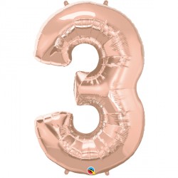 Rose Gold Number 3 Shape Group D 44" Pkt Ycj