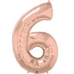 Rose Gold Number 6 Shape Group D 42" Pkt Ycj