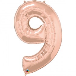 Rose Gold Number 9 Shape Group D 42" Pkt Ycj