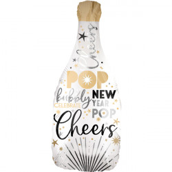 Satin Infused Bubbly New Year Shape P30 Pkt (14" X 36")