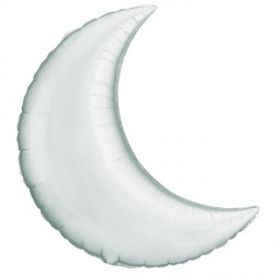 Silver Crescent Moon 35" Flat Hu