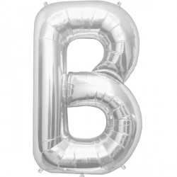 Silver Letter B Shape 16" Pkt