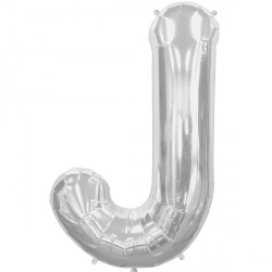 Silver Letter J Shape 16" Pkt