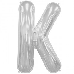 Silver Letter K Shape 16" Pkt