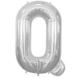 Silver Letter Q Shape 16" Pkt