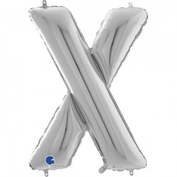 Silver Letter X Shape 26" Pkt