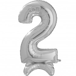 Silver Number 2 Standup Shape 25" Pkt