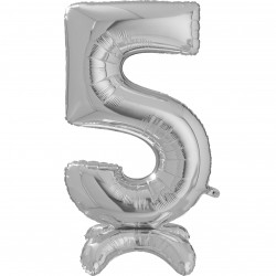 Silver Number 5 Standup Shape 25" Pkt