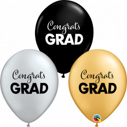 Simply Congrats Grad Gold, Silver & Onyx Black Assorted (25ct) Ycq