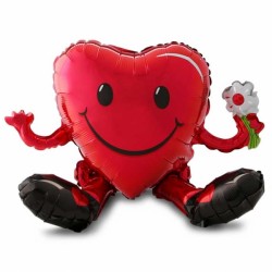 Sitting Smiley Heart Guy Multi Balloon A70 Pkt