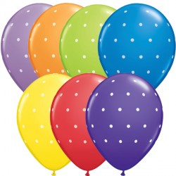 Small Polka Dots 11" Carnival Assorted (50ct) Tw