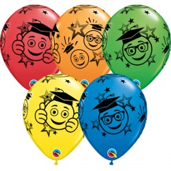 Smileys Graduation 11" Dark Blue, Red, Yellow, Orange & Spring Green (25ct) Yhg