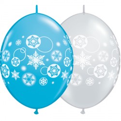 Snowflakes & Circles Quick Link 12" Robin's Egg Blue & Diamond Clear (50ct) Cn