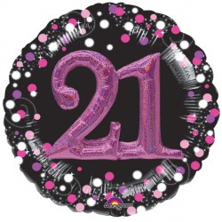 Sparkling Celebration Pink 21 Multi Balloon Shape P75 Pkt (32" X 32")