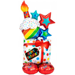 Stacked Birthday Icons P70 Airloonz Pkt (28" X 55")