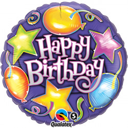 Stars & Balloons Birthday 18" Pkt If