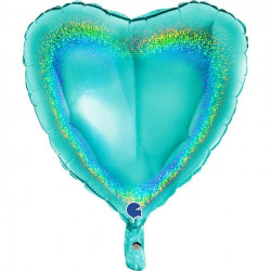 Tiffany Glitter Holographic Heart 18" Pkt