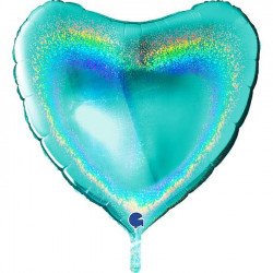 Tiffany Glitter Holographic Heart 36" Pkt