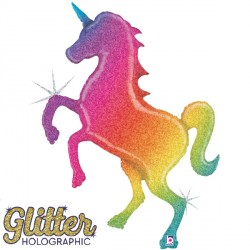 Unicorn Glitter Rainbow Grabo Shape Flat