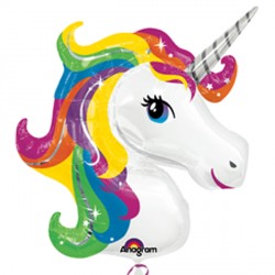 Unicorn Head Rainbow Shape P35 Pkt (33" X 29")