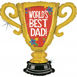 World's Best Dad Trophy 33" Grabo Shape G Holographic Pkt